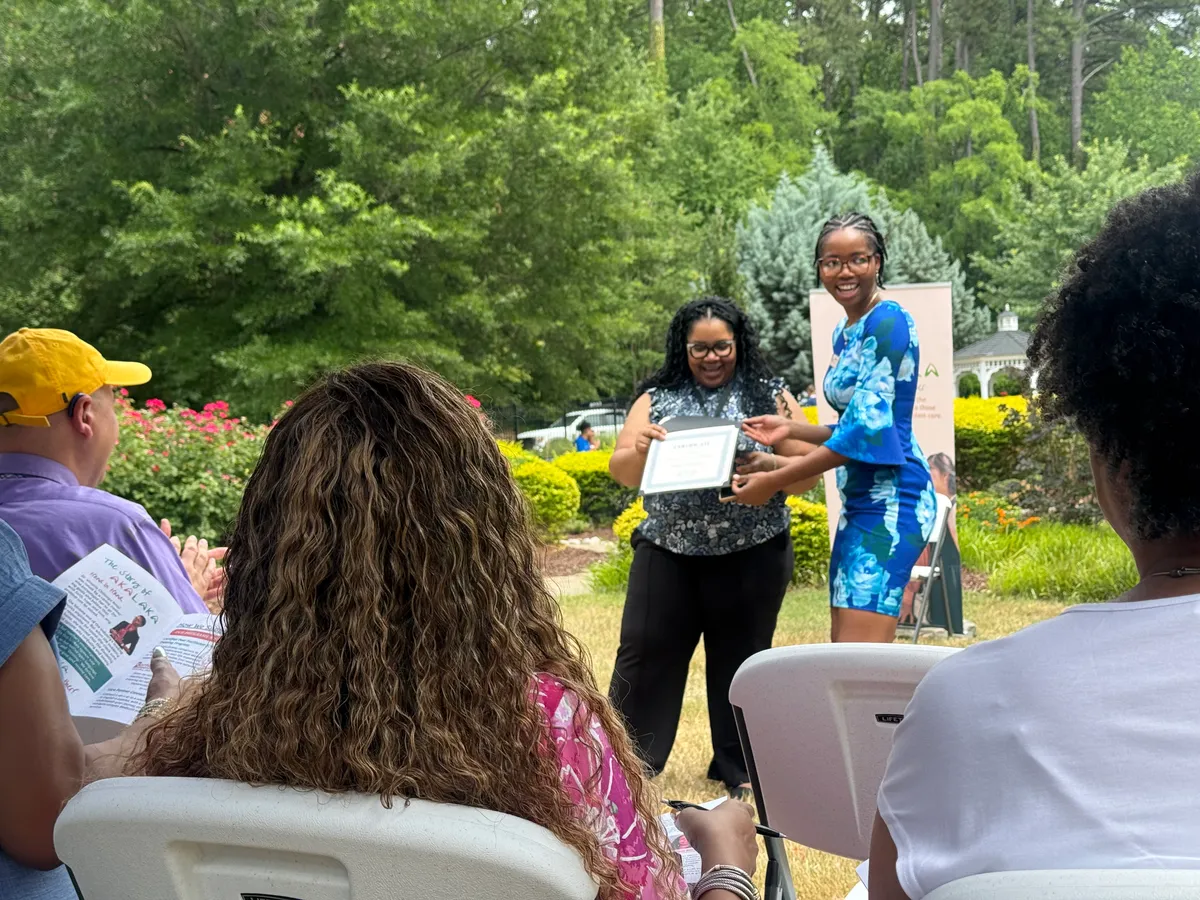 AKALAKA BarNone community pop-up event gathering at Duke Raleigh Hospital garden
